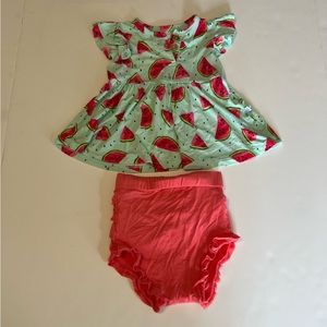Posh Peanut Melony Peplum Bummie Set (12-18 months)